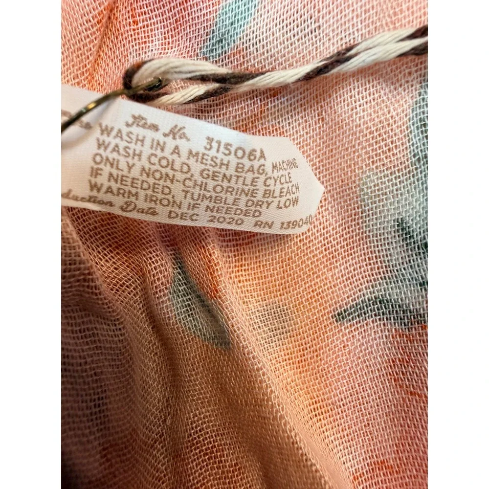 Matilda Jane Orange Floral Gauze Square Throw Blanket 42x42 31506A NWT